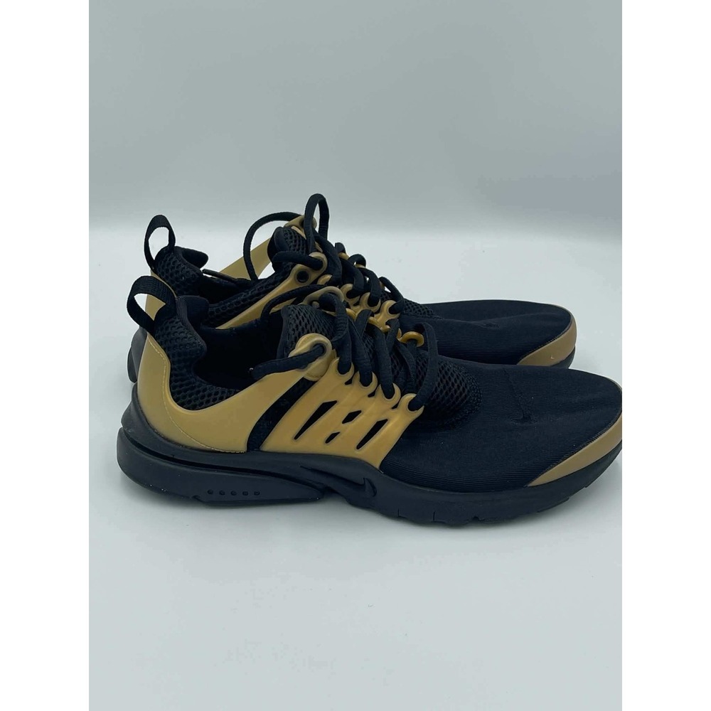 Nike Air Presto GS Black Metallic Gold Sneakers 833875-012 Size 6Womens